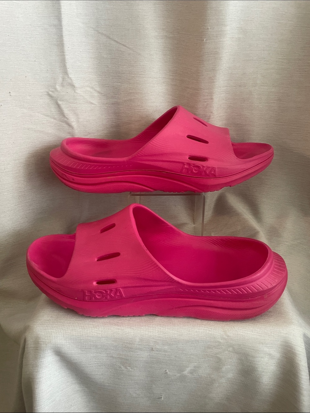Hoka Vibrant Pink Slip-On Slides
